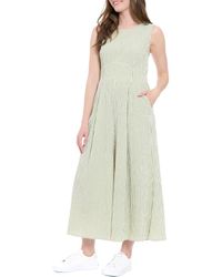 London Times - Stripe Crop Wide Leg Jumpsuit - Lyst