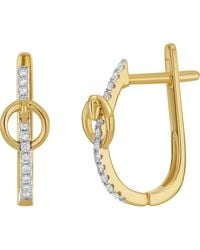 CARRIERE JEWELRY - Diamond J-Huggie Hoop Earrings - Lyst