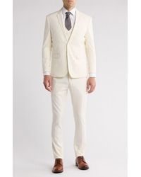 Gino Vitale - Skinny Fit Solid Stretch Three Piece Suit - Lyst