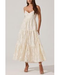 Astr - Floral Chiffon Tiered Maxi Dress - Lyst