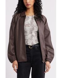 Open Edit - Oversize Faux Leather Jacket - Lyst