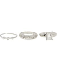 Nordstrom - 3-pack Assorted Crystal & Imitation Pearl Rings - Lyst