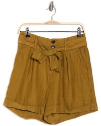 Alex Mill Avery Linen Tie Waist Shorts In Golden Khaki At Nordstrom Rack - Natural