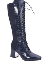 Ninety Union - Lark Croc Embossed Faux Leather Knee High Boot - Lyst