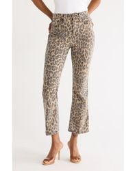 GOOD AMERICAN - Good Kick Flare Leopard Print Jeans - Lyst