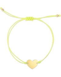 KARAT RUSH - 14k Yellow Gold Heart Bracelet In Gold And Neon Green Cord At Nordstrom Rack - Lyst
