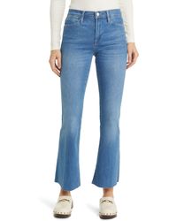FRAME - Le Easy Flare Raw Hem Jeans - Lyst