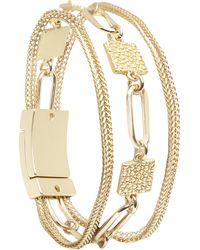 Saachi - Chain Link Hammered Bracelet - Lyst