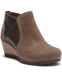 dansko susan nubuck leather wedge bootie