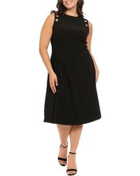 London Times - Grommet Sleeveless Midi Dress - Lyst