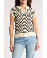 Melrose and Market - Split Neck Sleeveless Sweater - Lyst