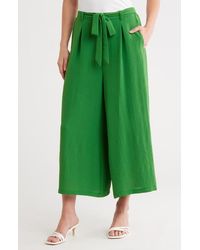 Bobeau - Tie Waist Crop Wide Leg Pants - Lyst