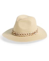 Vince Camuto - Resin Chain Straw Panama Hat - Lyst