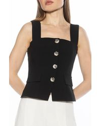 Alexia Admor - Poelne Button Front Vest Top - Lyst