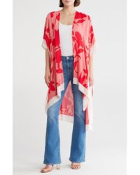Melrose and Market - Melrose & Market Printed Ruana - Lyst