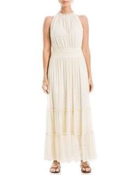 Max Studio - Lace Mesh Mock Neck Dress - Lyst