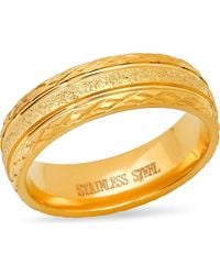 Steeltime - Stainless Steel Glitter Ring - Lyst