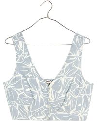 Madewell - Gwen Abstract Floral Linen Blend Supercrop Vest Top - Lyst