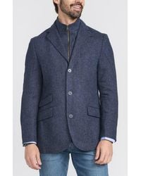 Flynt - Herringbone Wool & Cashmere Hybrid Sport Coat With Removable Bib - Lyst