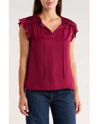 DR2 by Daniel Rainn - Ruffle Tie Neck Top - Lyst