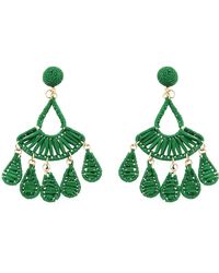 Panacea - Green Raffia Drop Earrings - Lyst