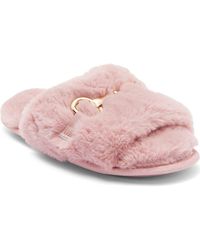 BCBGMAXAZRIA - Plush Horsebit Faux Fur Slipper - Lyst