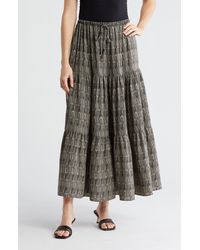 Adrianna Papell - Tiered Drawstring Maxi Skirt - Lyst