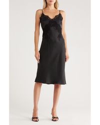 L'Agence - Song Lace Trim Midi Slipdress - Lyst