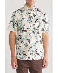 Kahala - Cereus Bloom Floral Cotton Short Sleeve Button-down Shirt - Lyst