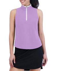 SAGE Collective - Essential Piqué Collared Sleeveless Top - Lyst