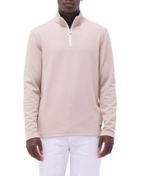 Bugatchi - Waffle Knit Quarter Zip Performance Pullover - Lyst