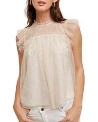 Wishlist - Metallic Polka Dot Tulle Top - Lyst