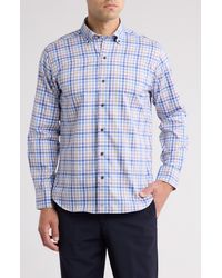 David Donahue - Plaid Cotton Button-up Shirt - Lyst