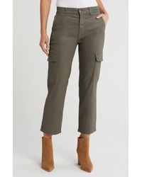 7 For All Mankind - Logan Coated High Waist Ankle Straight Leg Cargo Pants - Lyst