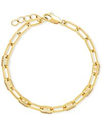 Sterling Forever - Fiona Cubic Zirconia Statement Chain Bracelet - Lyst