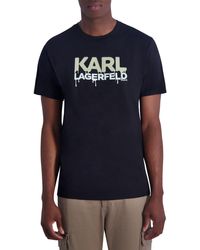 Karl Lagerfeld - Drip Logo Graphic Print T-shirt - Lyst