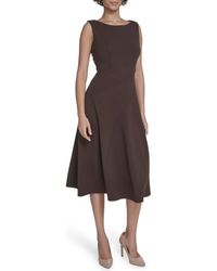 Calvin Klein - Crepe Seam Midi A-Line Dress - Lyst