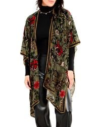 Saachi - Floral Velvet Burnout Ruana - Lyst