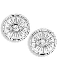 THE KNOTTY ONES - Crystal Coin Stud Earrings - Lyst