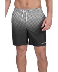 Calvin Klein - Graphite Stripe Core Volley Swim Trunks - Lyst