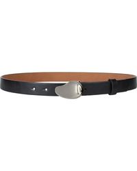 Linea Pelle - Organic Plaque Buckle Faux Leather Belt - Lyst
