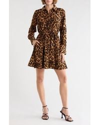 Sam Edelman - Print Long Sleeve Shirtdress - Lyst