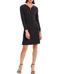 DONNA MORGAN FOR MAGGY - U-hardware Long Sleeve Fit & Flare Dress - Lyst