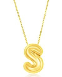 Simona - Bubble Initial Pendant Necklace - Lyst
