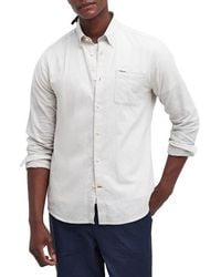 Barbour - Nelson Tailored Fit Solid Linen & Cotton Button-Down Shirt - Lyst