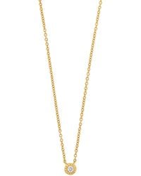 CARRIERE JEWELRY Carriere Solteiro 18k Yellow Gold Plated Sterling Silver Diamond Pendant Necklace - Metallic