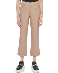 DKNY - Butter Faux Leather Crop Pants - Lyst