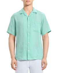 Theory - Noll Short Sleeve Linen Button-up Camp Shirt - Lyst