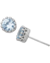 FZN - Sterling Crown Stone Stud Earrings - Lyst