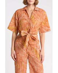 DR2 by Daniel Rainn - Short Sleeve Tie Front Top - Lyst